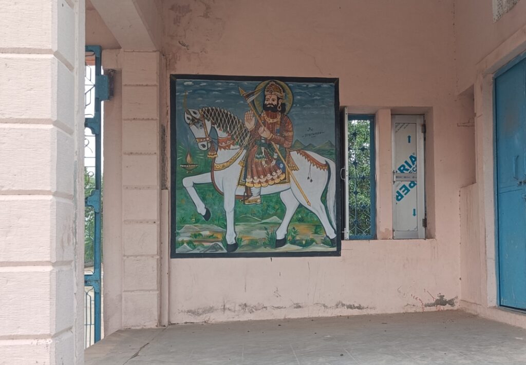 Wall painting artist in a village